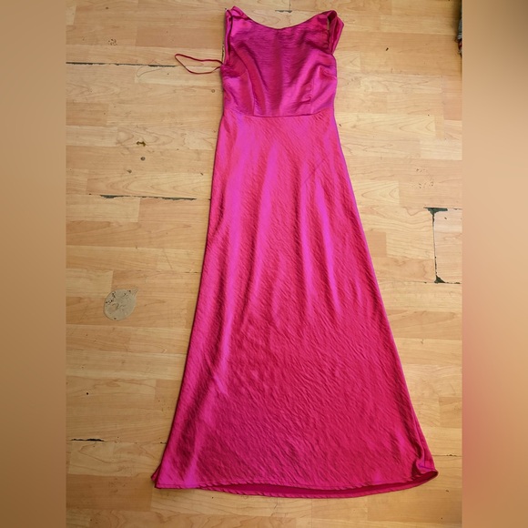 SIX STORIES ASOS Fuchsia Pink Cowl Neck Bridesmaid Dress Sz 4 ( 8 Uk) Women AJ22 - Picture 4 of 4